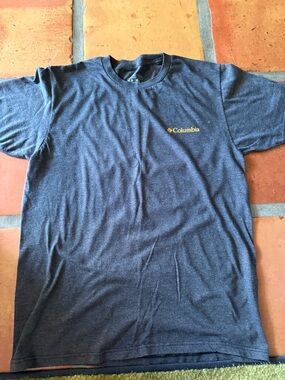 Columbia Men's Navy Heather Short Sleeve Tee with Yellow Logo
